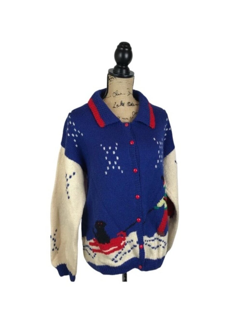Vintage BEREK Winter Cardigan Uruguay Wool Womens Large